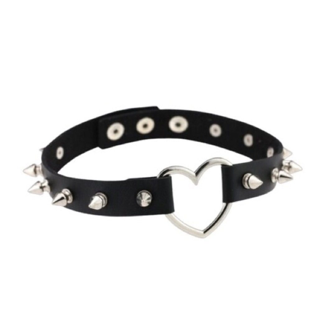 Necklace PU Leather Black Goth Punk Rock Choker Necklaces For Women